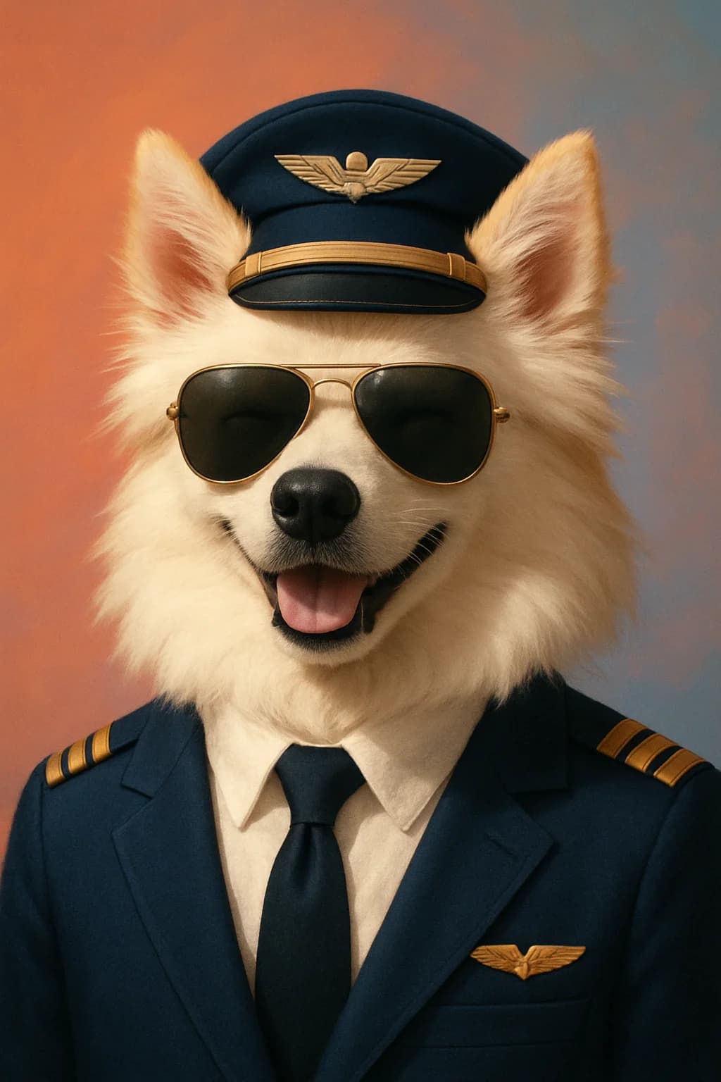 Airline Pilot - Pet Portrait Theme