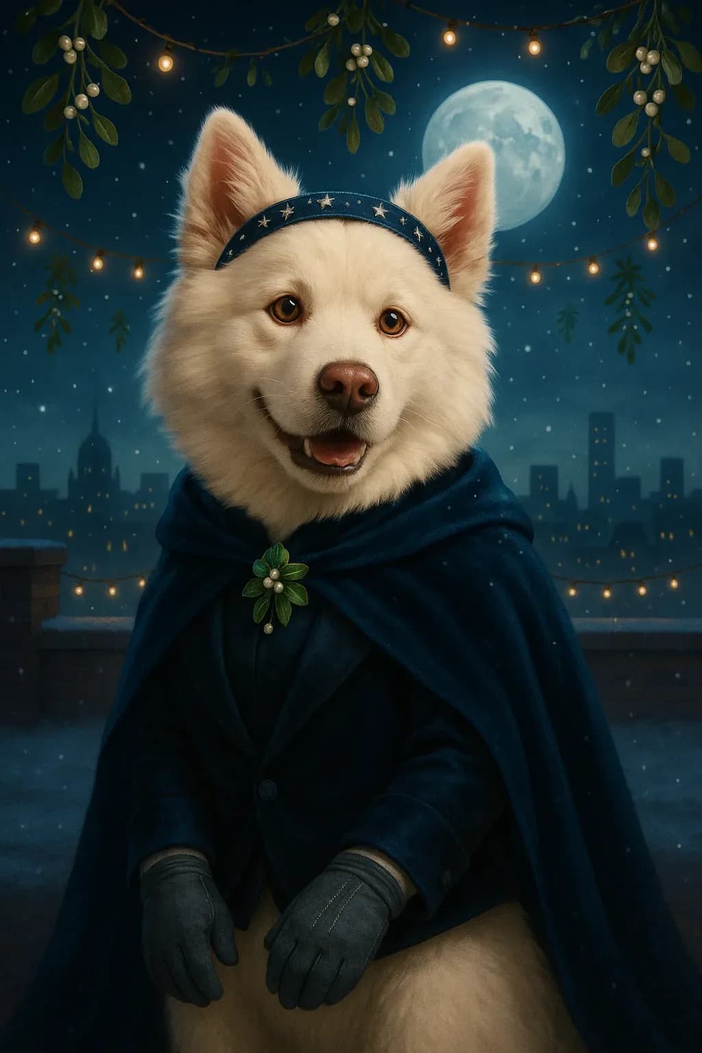 Midnight Mistletoe - Pet Portrait Theme